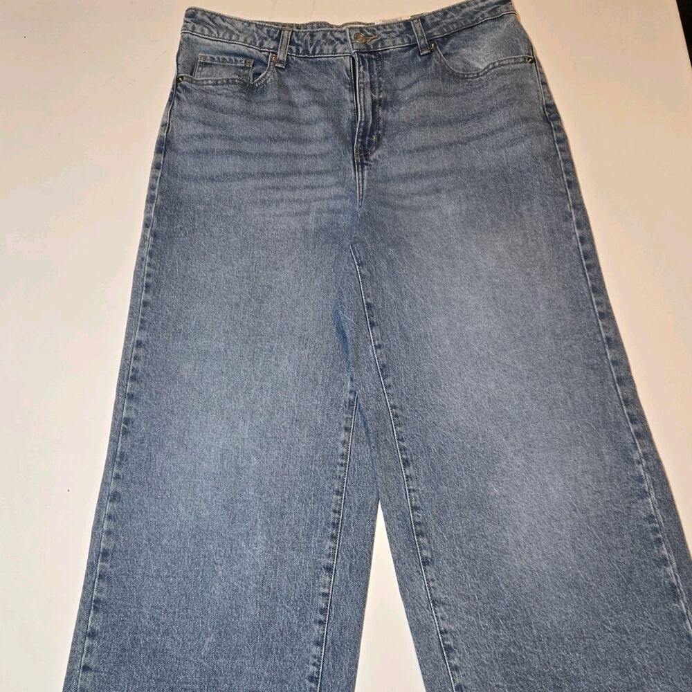 Time and Tru Wide Leg Jeans Womens High Rise Medium Wash Denim NWT New Size 12